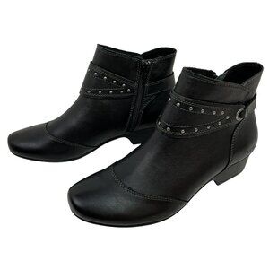 Taos Ultimo Verge Studded Leather Ankle Boots Womens 8.5 Black